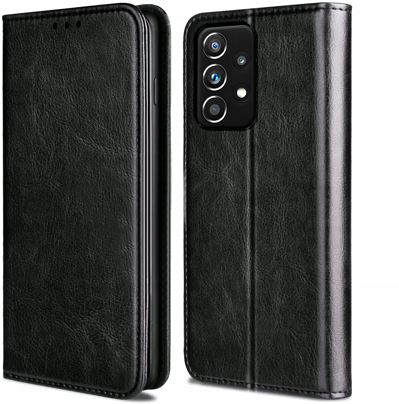 Flipové puzdro SASAL pre SAMSUNG GALAXY A52 5G Leather Book čierne